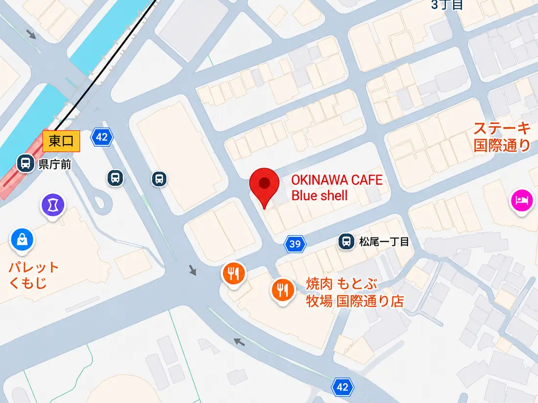 県庁前駅からBlue shellまでの周辺地図